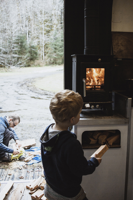 Cast iron wood stove for tiny house, caravans and small places